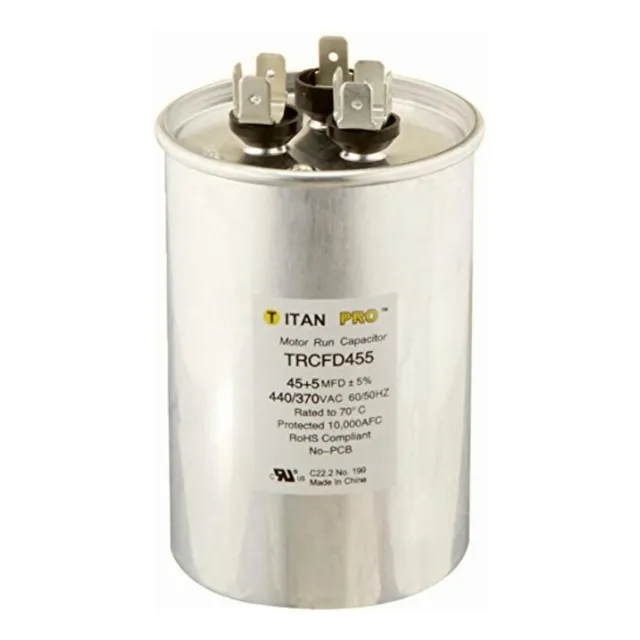 Packard Trcfd455 45+5mfd 440/370v Round Run Capacitor