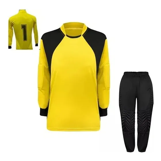 Kit Infantil Goleiro Futebol Jr. Camisa + Calça Acolchoada