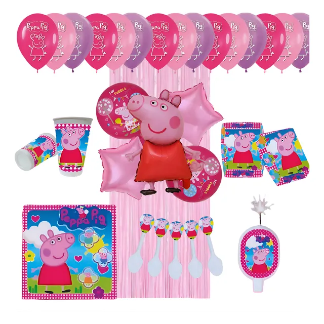 Decoración Completa Globos De Peppa Pig Para Cumpleaños
