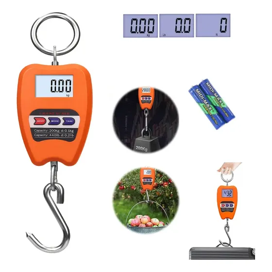 Lcd Báscula Industrial Digital Colgante 200kg, Kg /lb/ N