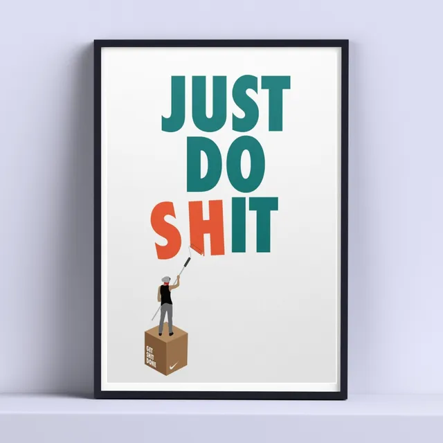 Cuadro Nike Just Do Shit Decorativo 30x40cm Con Vidrio
