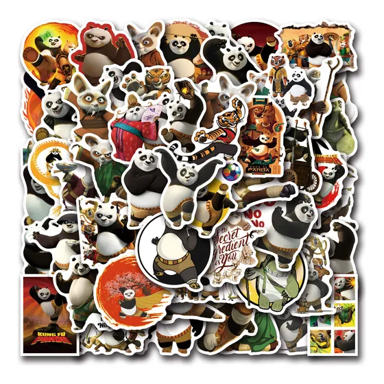 Kung Fu Panda Caricatura Cool 50 Calcomanías Pvc Vs Agua