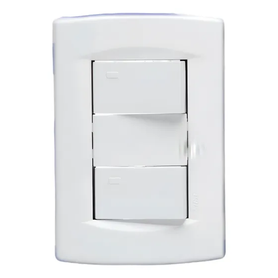 Llave De Luz Sica Life 2 Dos Puntos Combinados Blanco