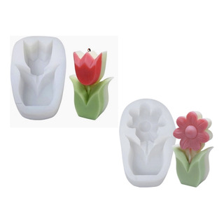 2 Moldes Silicon Tulipan Y Margarita Flores Para Jabón Velas 2 Moldes Silicon Tulipan Y Margarita Flores Para Jabón Velas