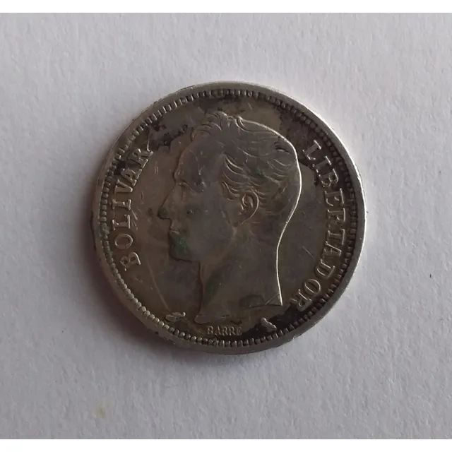 Moneda 1 Bolívar Plata 1960.   Colección. Venezuela