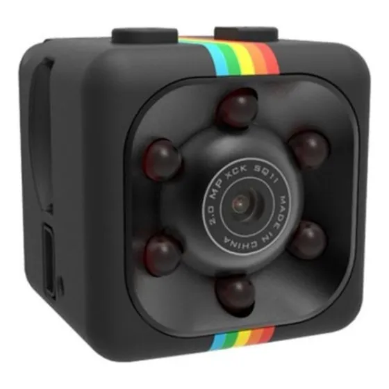 Mini Camara Espia Vision Nocturna Y Deteccion De Movimiento Color Negro