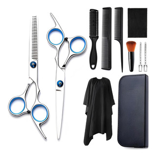Kit Tijeras Peluqueria Profesional Con Estuche Y Capas Kit Tijeras Peluqueria Profesional Con Estuche Y Capas