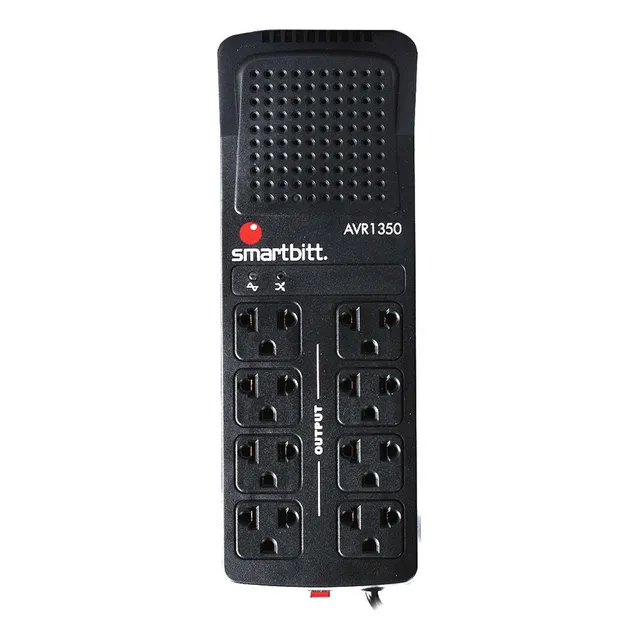 Regulador Smartbitt Hogar Y Oficina 1350 Va 675 W Sbavr1350 Color Negro