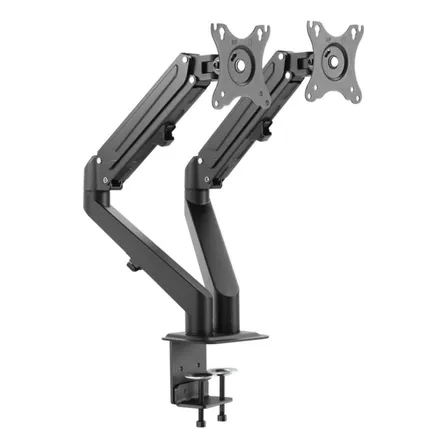 Soporte Brazo Doble Para Monitor Escritorio Ajustable Negro