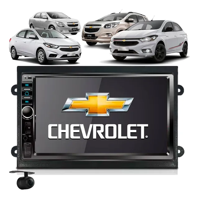 Central Multimídia Mp5 Chevrolet Espelha + Moldura + Camera