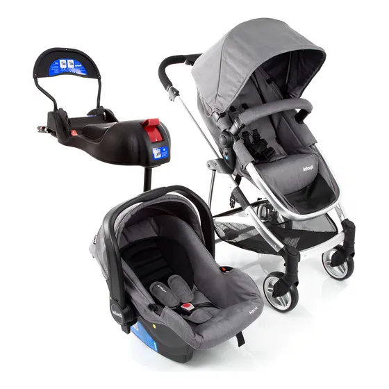 Carrinho Bebê Conforto e Base Travel System Trio Epic Grey - Infanti
