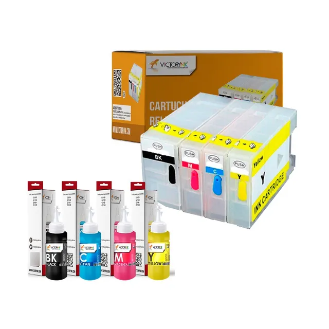 Kit Cartuchos Recargables Can 1100+ 4 Tintas Can 100 Ml