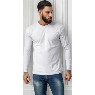 Camiseta Masculina Lisa Básica Manga Longa Algodão Premium