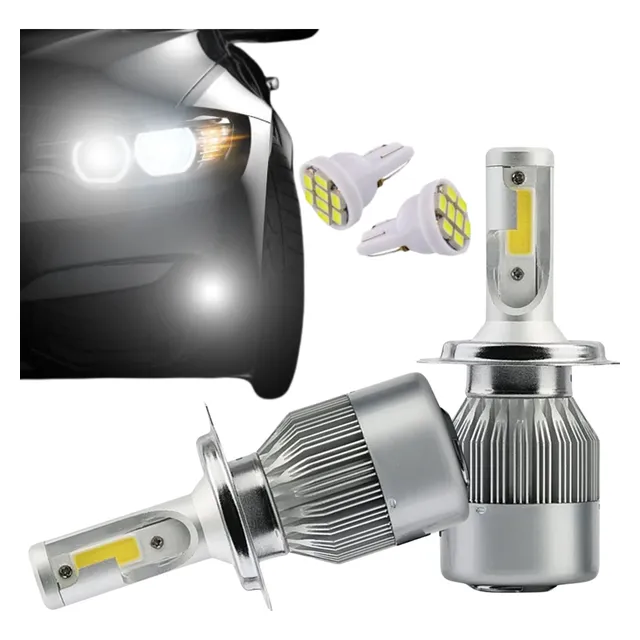 Kit Lampada Super Led Farol Carro Super Branca Xenon 6000k
