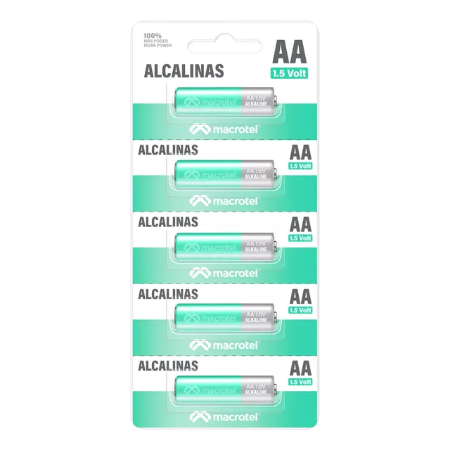 Pack De 5 Pilas Alcalinas Aa Prepicadas Macrotel