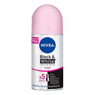 Antitranspirante Nivea Black & White Invisible Clear 50ml Antitranspirante Nivea Black & White Invisible Clear 50ml