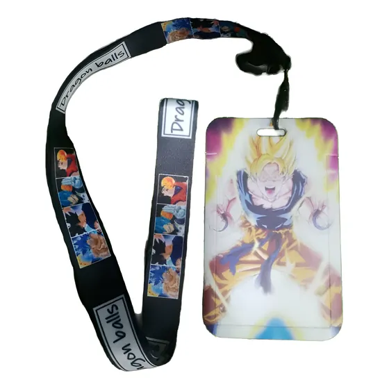 Porta Carnet De Dragón Ball Con Lanyard
