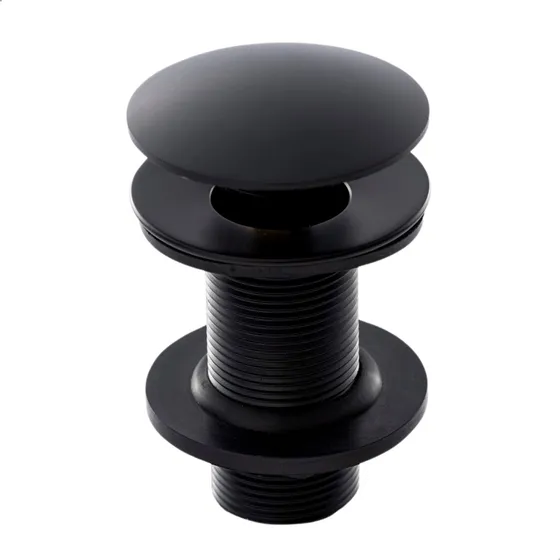 Válvula Ralo Click Luxo Inteligente Inox Para Cuba 7/8 Black Acabamento Fosco Cor Preto