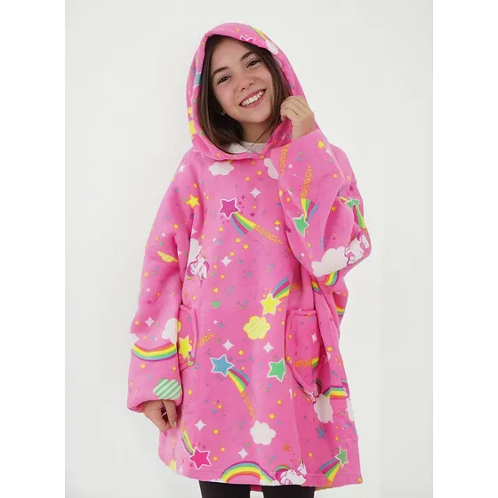Hoddie Para Niñas Sudadera Oversize Con Capucha Afelpada