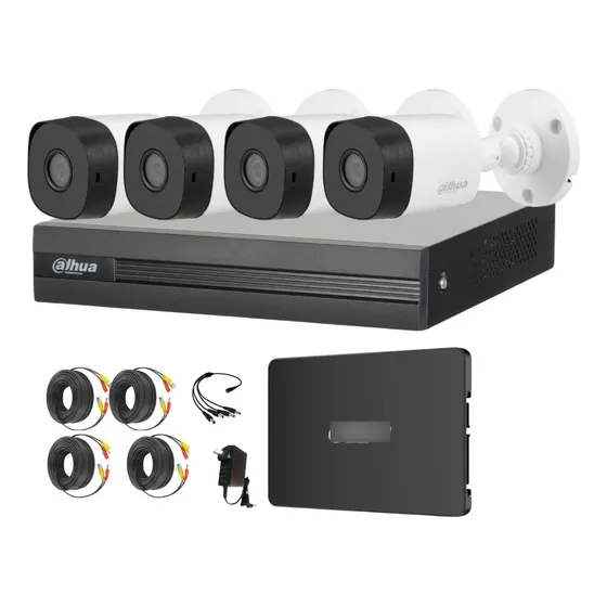 Kit Seguridad Dahua Full Hd Dvr 8ch + 4 Bullet 1080p 480 Ssd