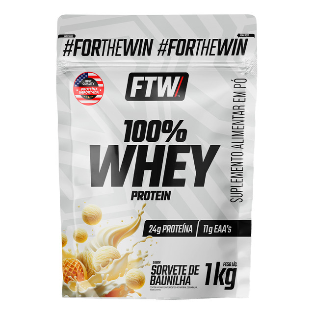 Whey Protein 100% Concentrado Refil 1kg Sabor Sorvete De Baunilha - Ftw Whey Protein 100% Concentrado Refil 1kg Sabor Sorvete De Baunilha - Ftw