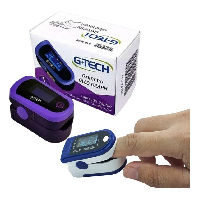 Medidor Oxigênio Dedo Gtech Oled Graph Precisão Profissional