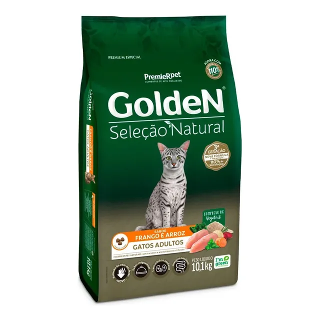 Golden Natural Selection alimento para gatos adultos, pollo y arroz 10.1kg