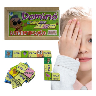 Dominó De Alfabetização Braille Brinquedo Infantil Em Mdf Dominó De Alfabetização Braille Brinquedo Infantil Em Mdf