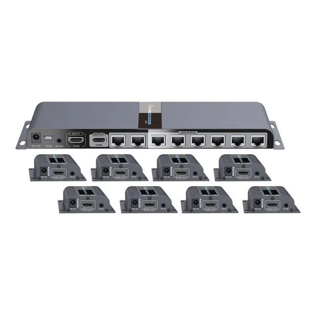 Extensor Hdmi Por Utp Distribuidor 1x8 Epcom Cat 6e Puebla