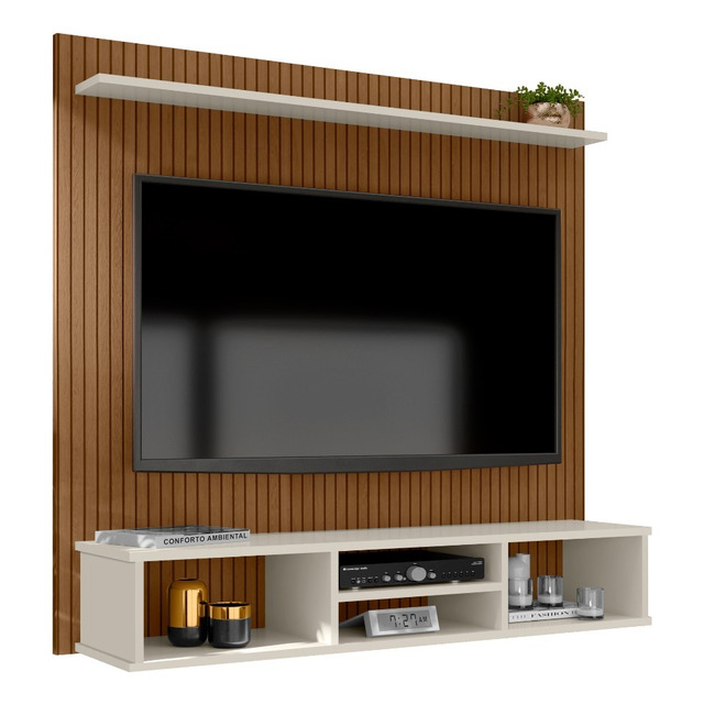 Home Painel Simples Tv Sala 50 Pol Ripado Com Nicho Offwhite Home Painel Simples Tv Sala 50 Pol Ripado Com Nicho Offwhite