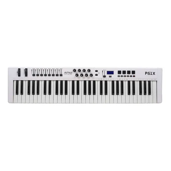 Amw P61x White Teclado Controlador Midi Usb 61 Teclas Pads !