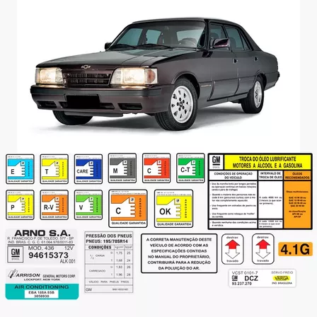 Adesivos Opala Comodoro/diplomata 80/92 Qualidade Garantida