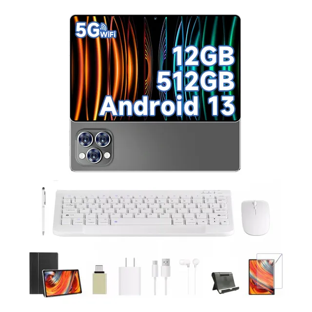 Tablet Pro12 5g Wifi 2sim 12+512gb Android 13 Teclado Ratón