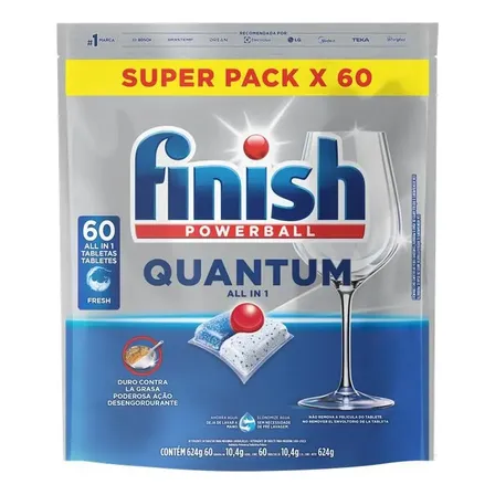 Finish Pastilhas para Lava-louças Quantum Tabs X 60 Unidades