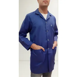 Jaleco Azul Masculino Manga Longa ¾ Comprido Profissional