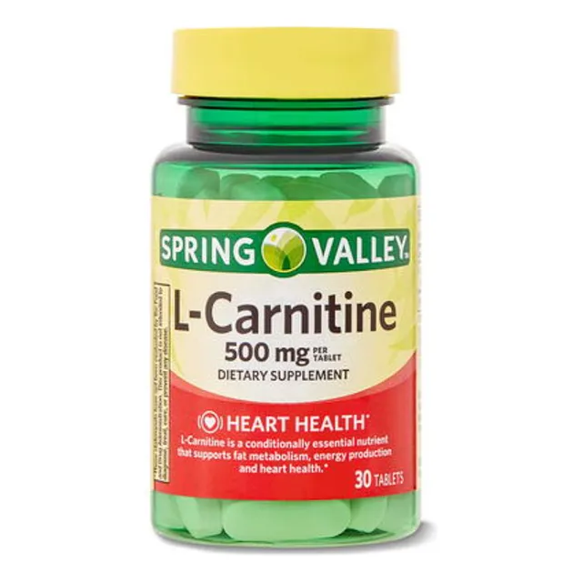 L Carnitina Carnitine 500mg 30 Tabs Aminoacido Spring Valley