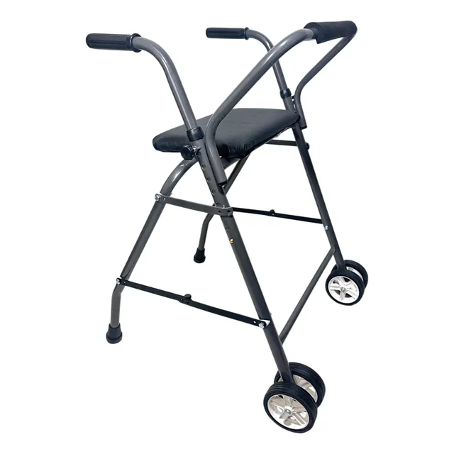 Carrito Ancianos Asiento Ruedas Respaldo Regulable Altura