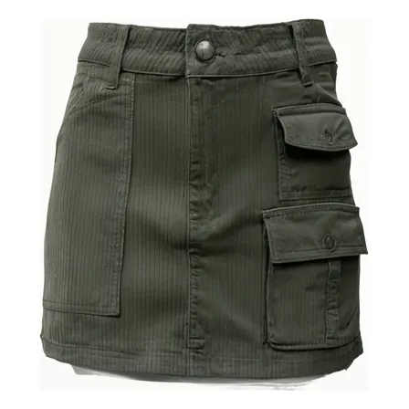 Falda Jeans Mujer Con Calza Interior Elasticado Pushup Verde
