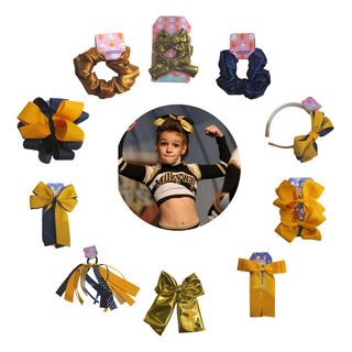 Set 12 Moños Pinza Escolar Niña Porrista Uniforme. Picky® Set 12 Moños Pinza Escolar Niña Porrista Uniforme. Picky®