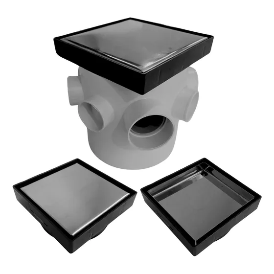 Ralo Banheiro Drena Box 10x10 Invisível + Caixa 100mm Tela