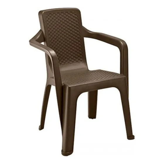 Silla Rimax Eterna Con Brazos Wengue Color Marrón Liso Lisa