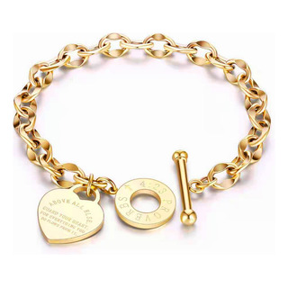 Pulsera Grabable Con Broche De Corazón Joyería De Moda Pulsera Grabable Con Broche De Corazón Joyería De Moda
