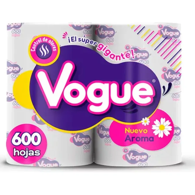 Vogue Papel Higiénico 10 Paquetes De 4 Rollos Con 600 Hojas