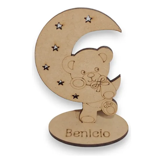Combo 40 Souvenirs +5 Centros De Osito Colgando En Luna Nene