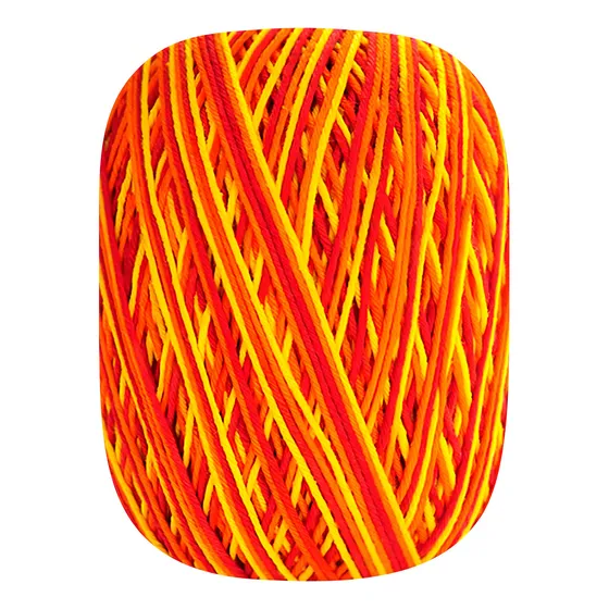 Barbante Barroco Premium Multicolor 6 Fios 200g Linha Crochê Cor Hibisco Amarelo