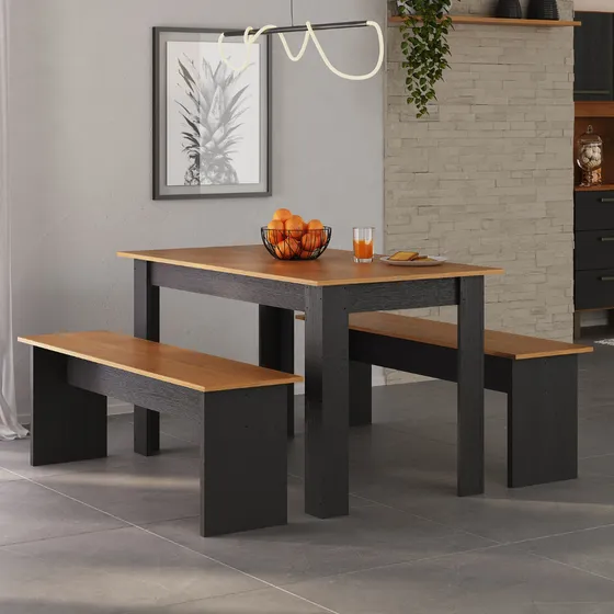 Conjunto Mesa Jantar Cozinha Banco Cadeiras Rústicas 