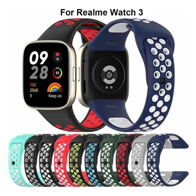 Correa Para Redmi Watch 3 De Silicone Con Huecos De Colores
