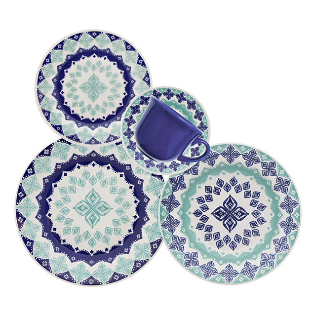 Aparelho De Jantar Oxford Cerâmica Lola 20 Pç Cor Estampado