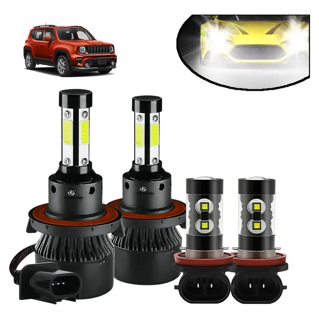 Cd- Kit De Faros Led Delanteros De 4 Lados 12000lm Para Jeep