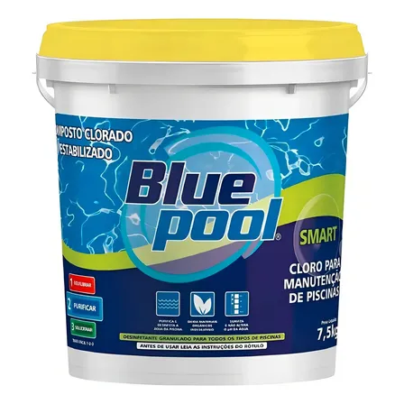 Cloro P/ Limpeza De Piscina 3x1 Smart Fluidra Blue pool 7.5kg